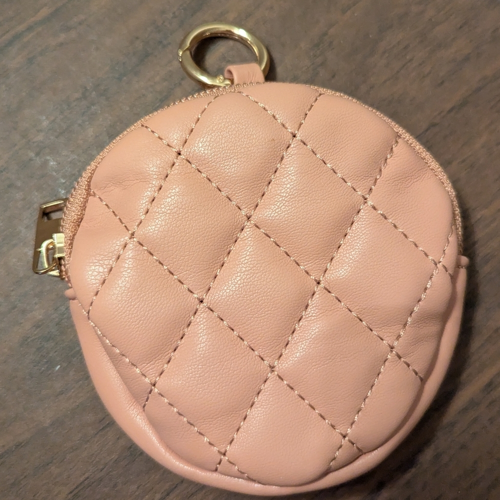 French Connection Quilted Pink Coin Purse